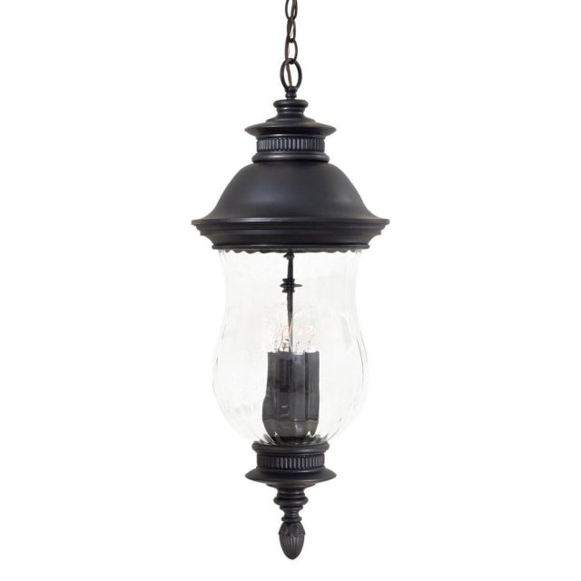 Minka Lavery 8904-94 Newport 4 Light 12 inch Outdoor Chain Hung Pendant in Heritage with Mouth Blown Clear Optic Glass