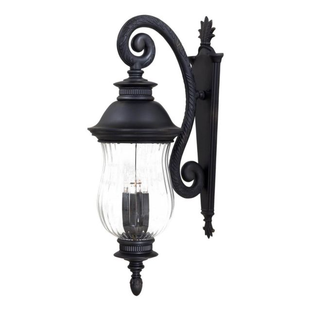 Minka Lavery 8908-94 Newport 4 Light 34 inch Tall Outdoor Wall Mount in Heritage with Mouth Blown Clear Optic Glass