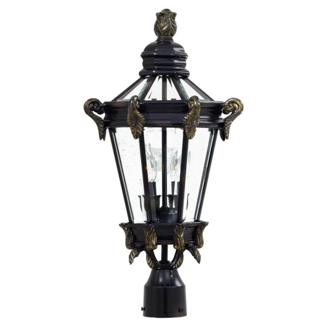 Minka Lavery 8935-95 Stratford Hall 2 Light 24 inch Tall Outdoor Post Light in Heritage-Gold Highlights with Clear Beveled Glass