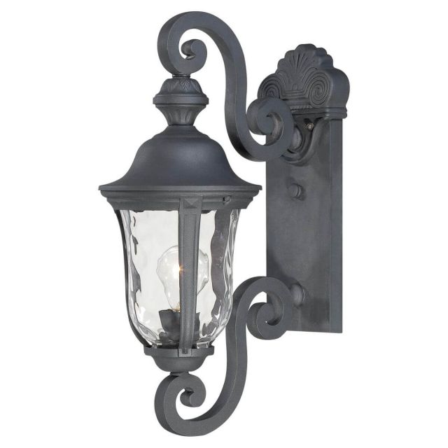 Minka Lavery 8990-66 Ardmore 1 Light 20 inch Tall Outdoor Wall Mount in Coal with Mouth Blown Clear Hammered Glass
