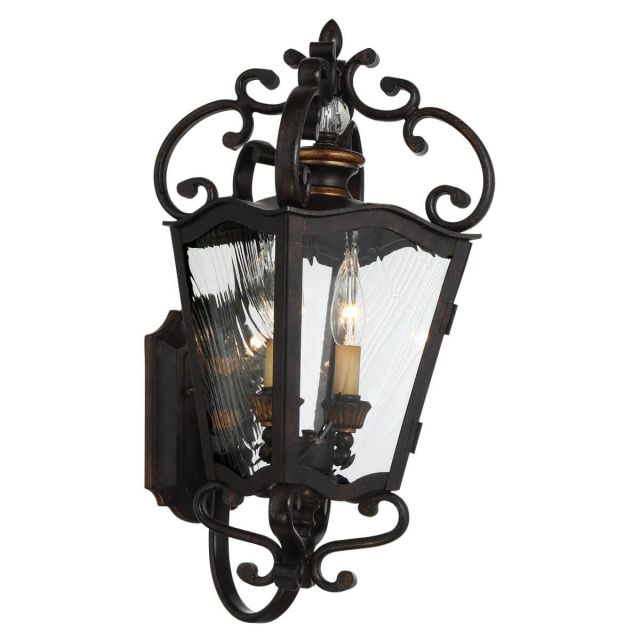 Minka Lavery 9332-270 Brixton Ivy 2 Light 21 inch Tall Outdoor Lantern in Terraza Village Aged Patina with Water Printe Glass
