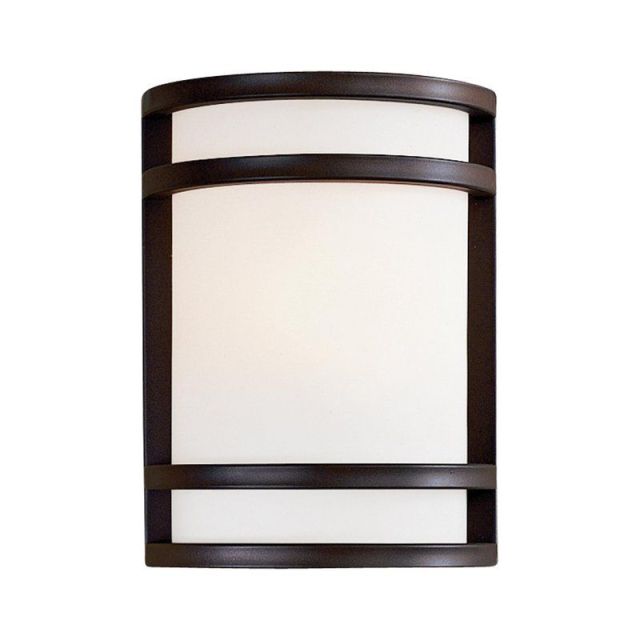 Minka Lavery 9801-143 Bay View 1 Light 10 Inch Tall Outdoor Pocket Lantern In Oil Rubbed Bronze With Etched Opal Glass Shade