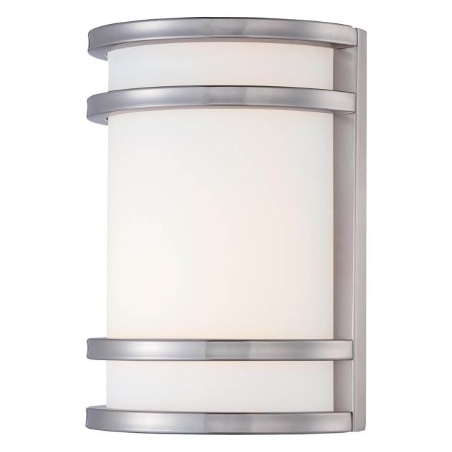 Minka Lavery 9801-144-L Bay View 1 Light 10 inch Tall LED Outdoor Pocket Lantern in Brushed Stainless Steel with Etched Opal Glass