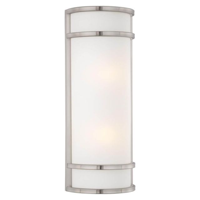 Minka Lavery 9803-144 Bay View 2 Light 20 inch Tall Outdoor Pocket Lantern in Brushed Stainless Steel with Etched Opal Glass