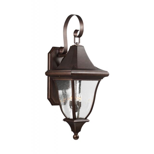 Visual Comfort Studio Oakmont 4 Light 44 Inch Tall Outdoor Wall Lantern In Patina Bronze With Clear Seeded Glass OL13103PTBZ