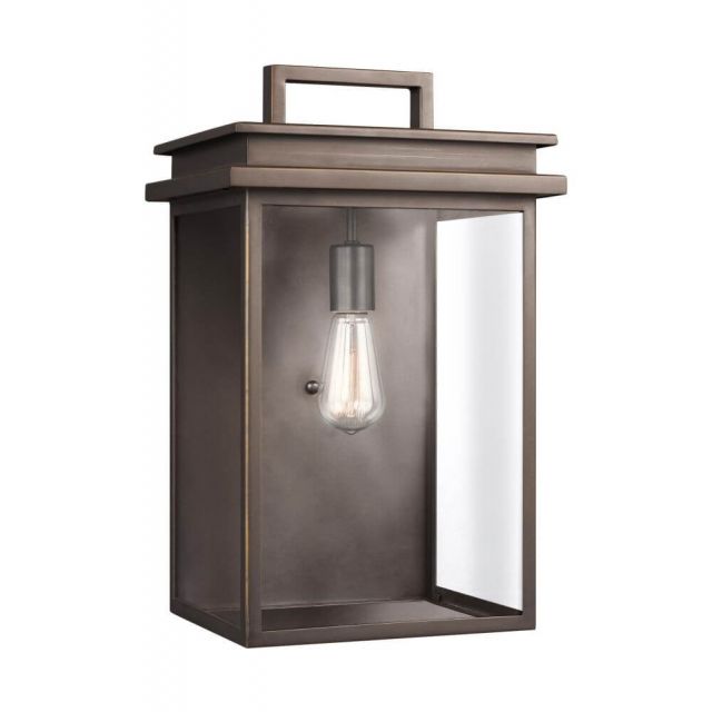 Visual Comfort Studio Glenview 1 Light 19 Inch Tall Outdoor Wall Lantern In Antique Bronze With Clear  Glass OL13603ANBZ