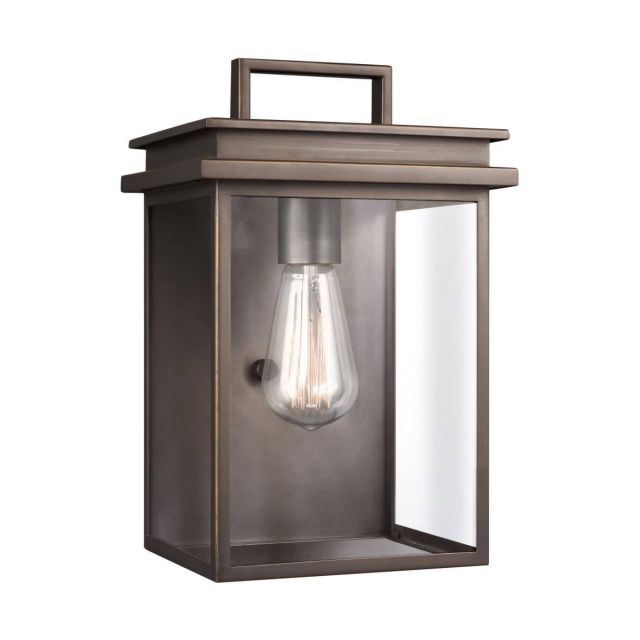 Visual Comfort Studio Glenview 1 Light 12 Inch Tall Outdoor Wall Lantern In Antique Bronze With Clear  Glass OL13601ANBZ