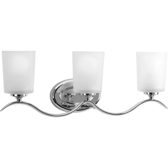 Progress Lighting P2020-15 Inspire 3 Light 22 Inch Bath Lighting In Polished Chrome With Etched Glass