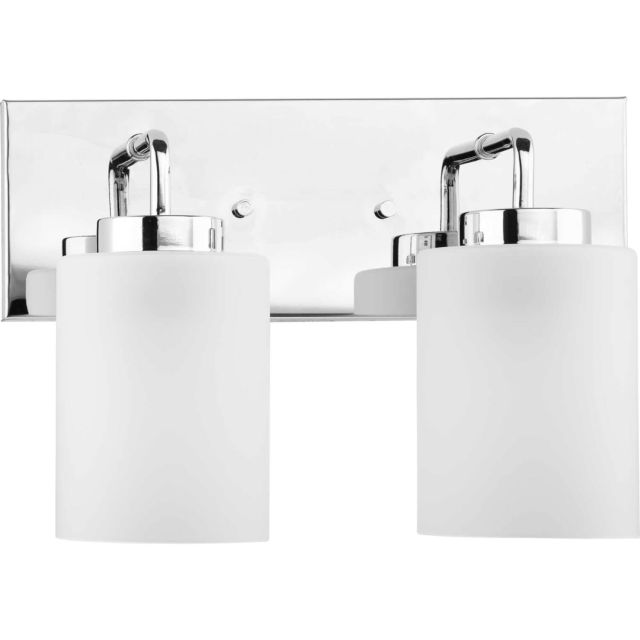 Progress Lighting Merry 2 Light 12 inch Bath Vanity Light in Polished Chrome with Etched Glass P300328-015