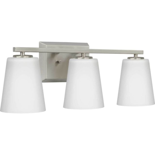 Progress Lighting P300463-009 Vertex 3 Light 21 inch Bath Vanity Light in Brushed Nickel with Etched White Glass