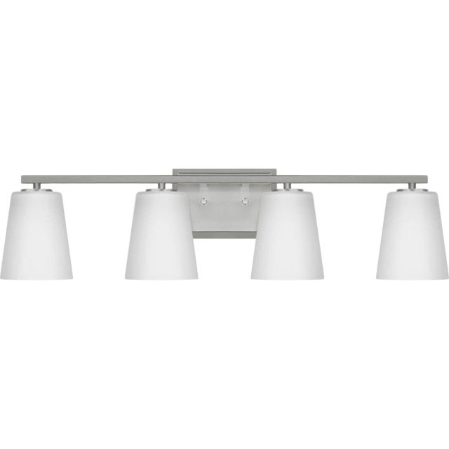 Progress Lighting P300464-009 Vertex 4 Light 29 inch Bath Vanity Light in Brushed Nickel with Etched White Glass