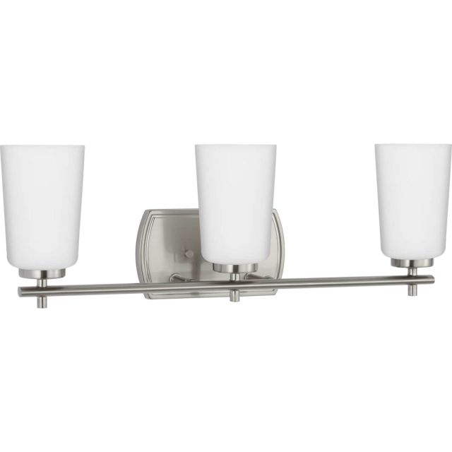 Progress Lighting Adley 3 Light 23 inch Bath Vanity Light in Brushed Nickel with Etched Opal Glass P300467-009