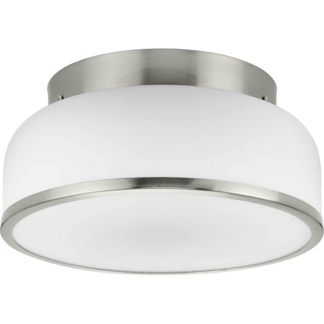 Progress Lighting Parkhurst 2 Light 11 inch Flush Mount in Brushed Nickel with Etched Opal Glass P350255-009