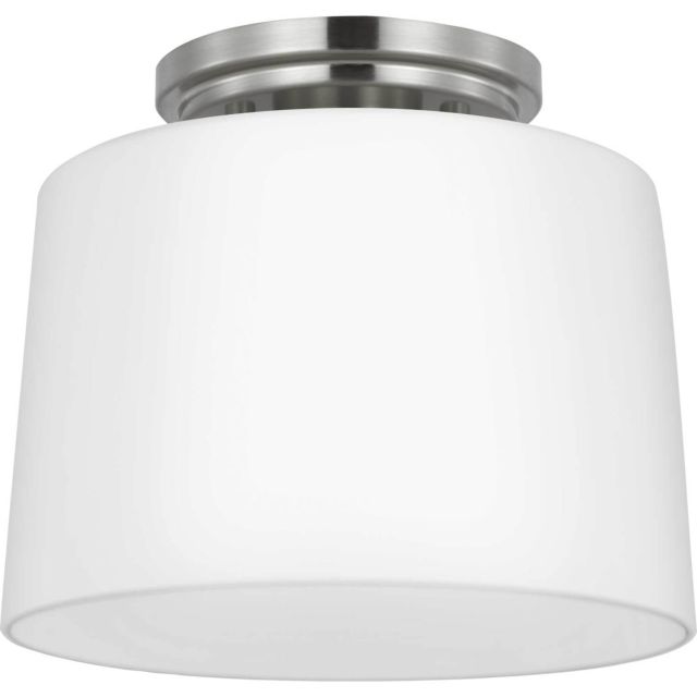 Progress Lighting Adley 1 Light 9 inch Flush Mount in Brushed Nickel with Etched Opal Glass P350260-009