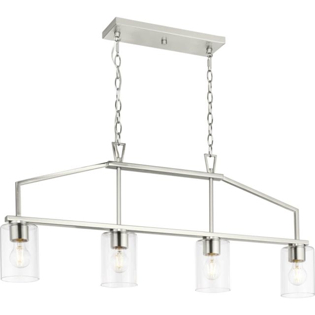 Progress Lighting P400317-009 Goodwin 4 Light 40 inch Linear Light in Brushed Nickel with Clear Glass Shades