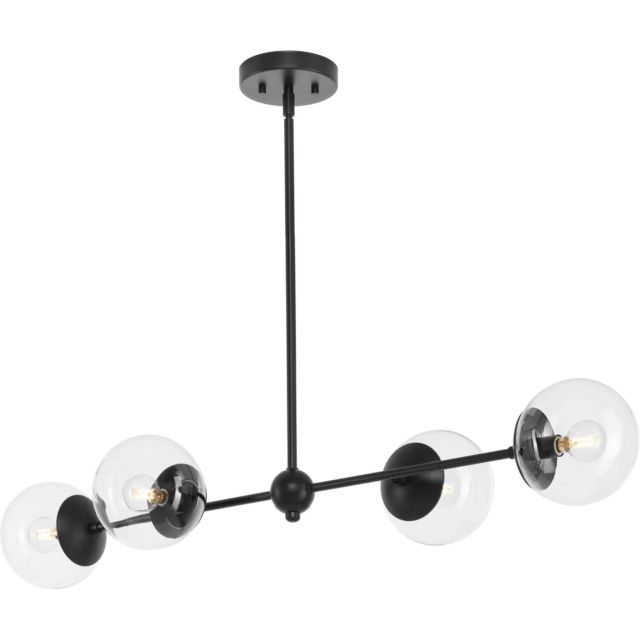 Progress Lighting Atwell 4 Light 40 inch Linear Light in Matte Black with Clear Glass Shades P400326-31M