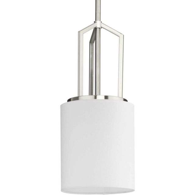 Progress Lighting P500410-009 Goodwin 1 Light 7 inch Pendant in Brushed Nickel with White Linen Fabric Shade