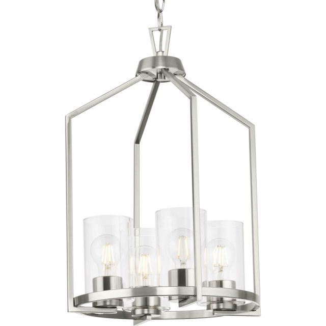 Progress Lighting P500411-009 Goodwin 4 Light 14 inch Foyer Pendant in Brushed Nickel with Clear Glass Shades