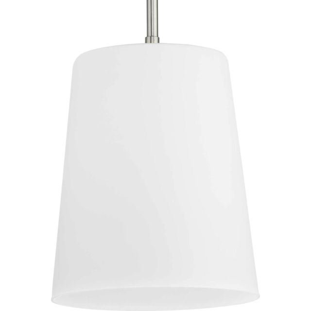 Progress Lighting Clarion 1 Light 9 inch Pendant in Brushed Nickel with Etched Opal Glass P500429-009