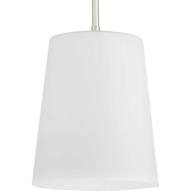 Progress Lighting Clarion 1 Light 9 inch Pendant in Polished Nickel with Etched Opal Glass P500429-104