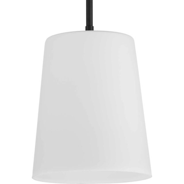 Progress Lighting Clarion 1 Light 9 inch Pendant in Matte Black with Etched Opal Glass P500429-31M