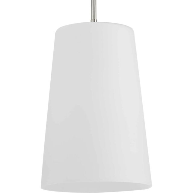 Progress Lighting Clarion 1 Light 11 inch Pendant in Brushed Nickel with Etched Opal Glass P500430-009