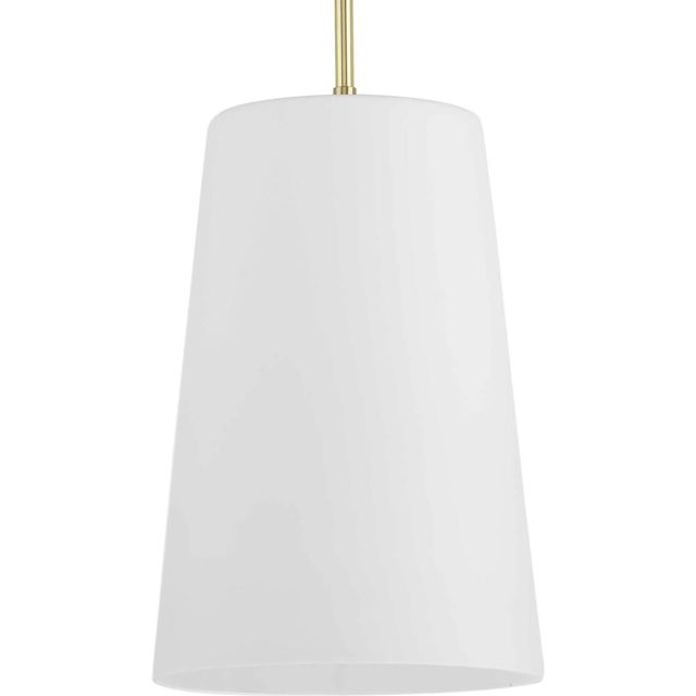 Progress Lighting Clarion 1 Light 11 inch Pendant in Satin Brass with Etched Opal Glass P500430-012