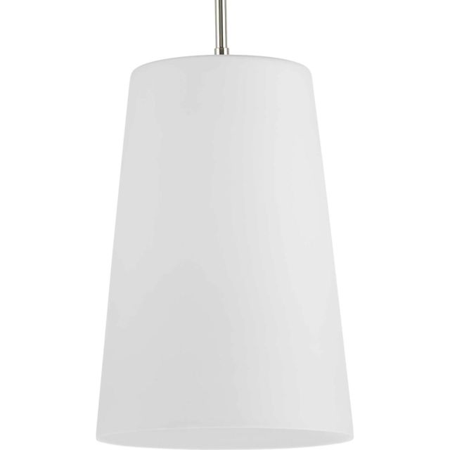 Progress Lighting Clarion 1 Light 11 inch Pendant in Polished Nickel with Etched Opal Glass P500430-104