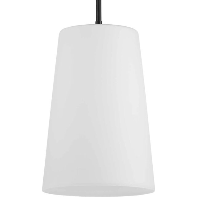 Progress Lighting Clarion 1 Light 11 inch Pendant in Matte Black with Etched Opal Glass P500430-31M