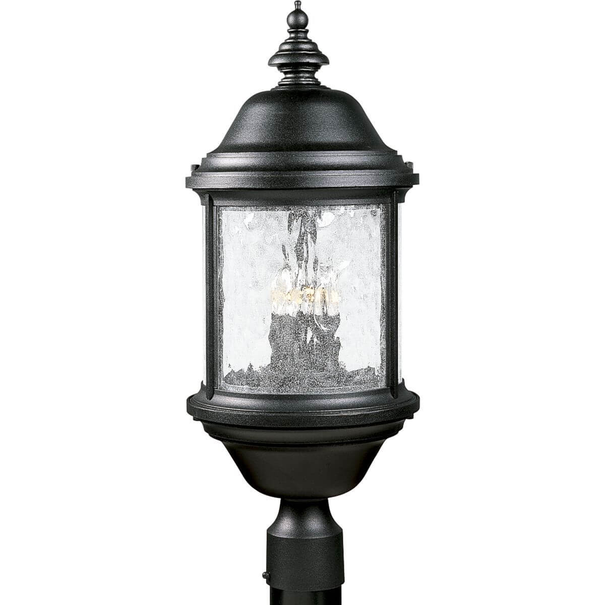 Progress Lighting Ashmore 3 Light 24 Inch Tall Post Lantern In Textured Black P5450-31