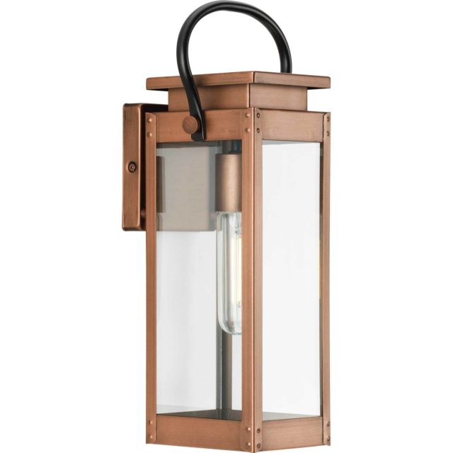 Progress Lighting Union Square 1 Light 16 inch Tall Outdoor Wall Lantern in Antique Copper with Clear Glass Panel P560004-169