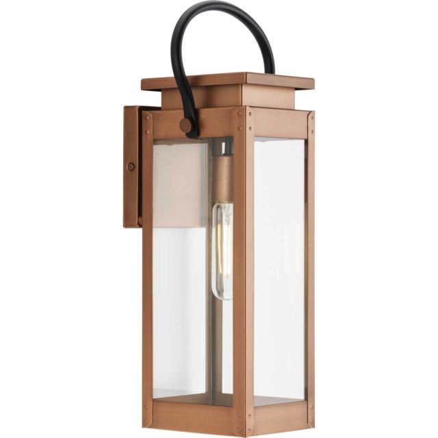 Progress Lighting Union Square 1 Light 19 inch Tall Outdoor Wall Lantern in Antique Copper with Clear Glass Panel P560005-169