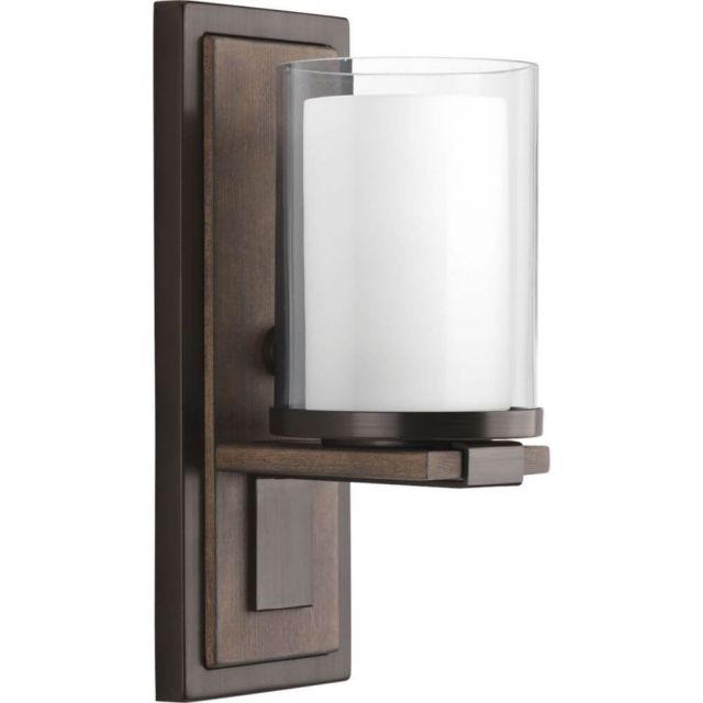 Progress Lighting P710015-020 Mast 1 Light 13 Inch Tall Wall Sconce In Antique Bronze With Clear Glass