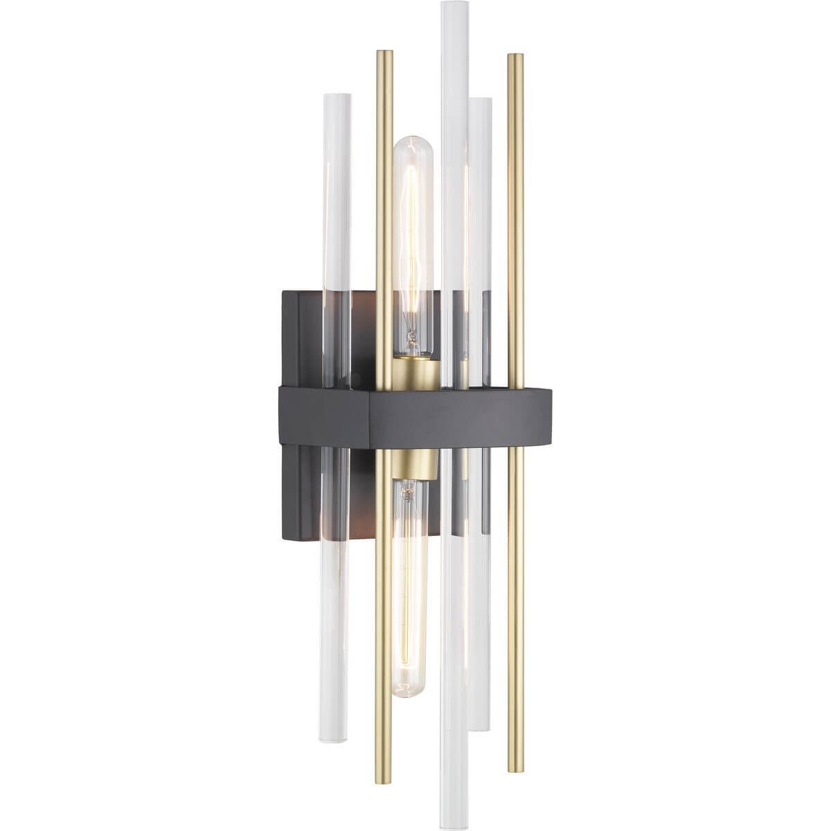 Progress Lighting P710063-031 Orrizo 2 Light 23 Inch Tall Wall Sconce in Black with Clear Glass