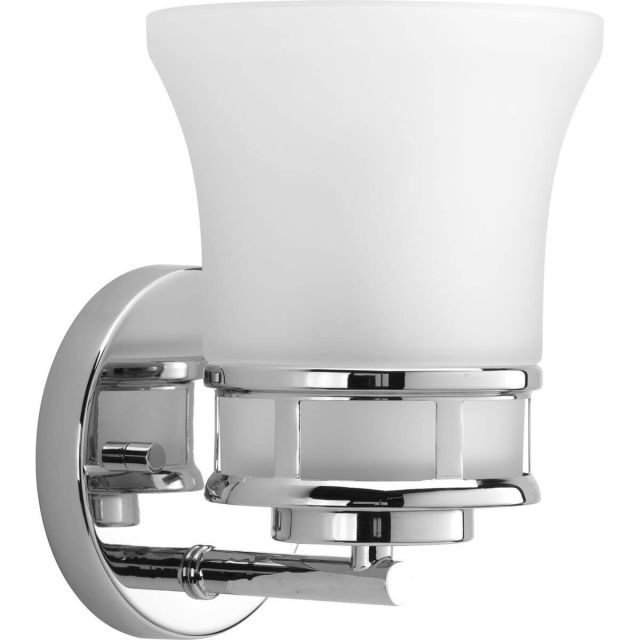 Progress Lighting P2146-15 Cascadia 1 Light 7 inch Bath Vanity Light in Polished Chrome with Etched Glass