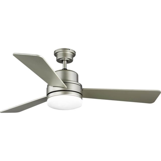 Progress Lighting P2553-152WB Trevina II 2 Light 52 inch 3 Blade Ceiling Fan in Painted Nickel with Silver Blade