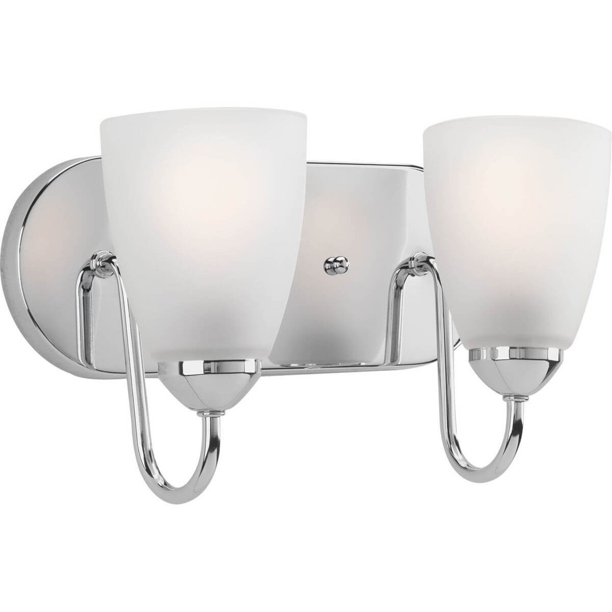Progress Lighting Gather 2 Light 12 inch Bath Vanity Light in Polished Chrome with Etched Glass P2707-15