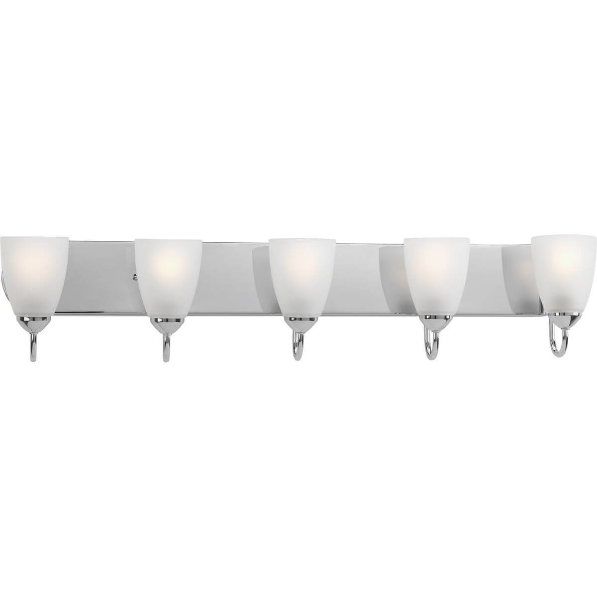 Progress Lighting Gather 5 Light 36 inch Bath Vanity Light in Polished Chrome with Etched Glass P2713-15