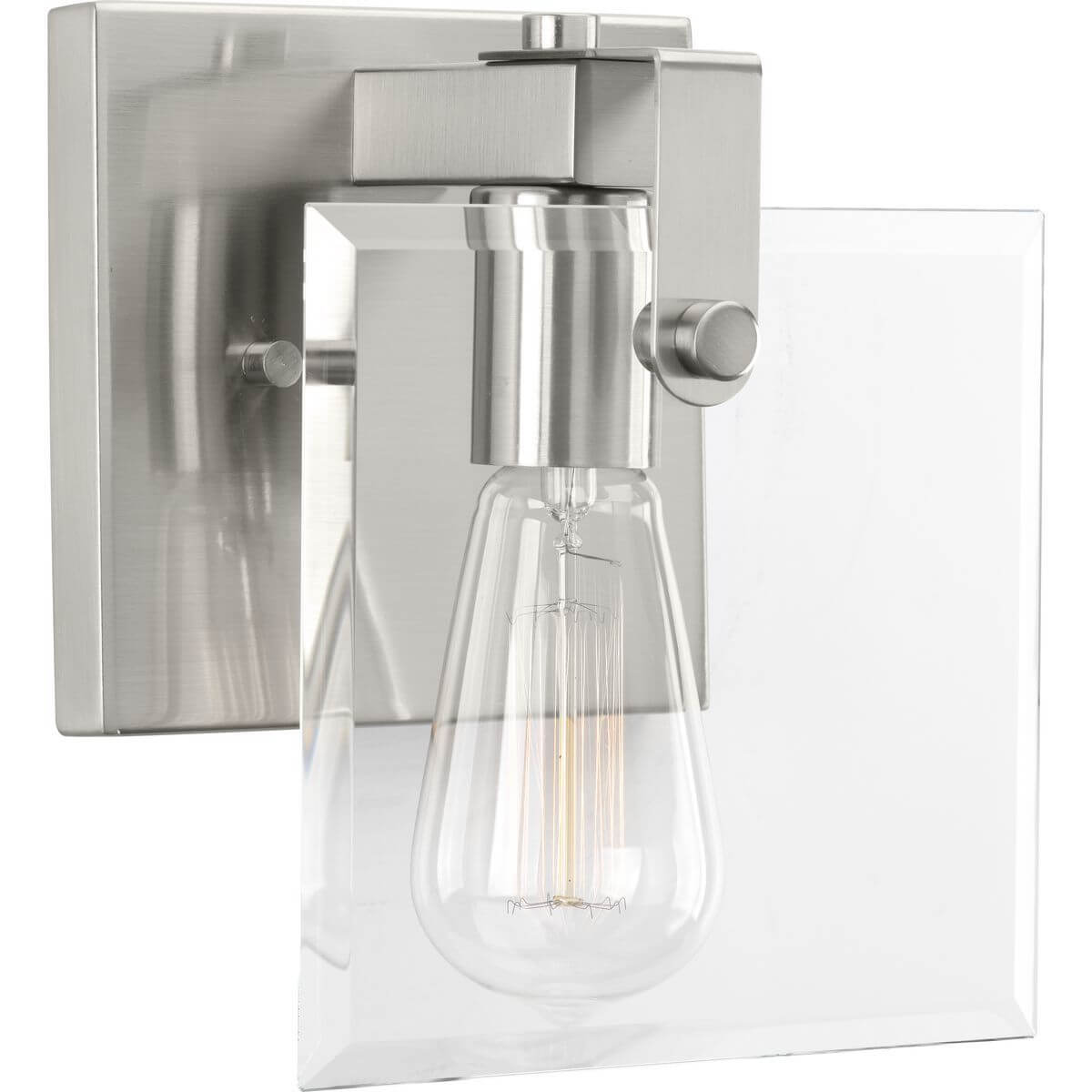 Progress Lighting Glayse 1 Light 7 inch Bath Vanity Light in Brushed Nickel with Clear Glass P300105-009