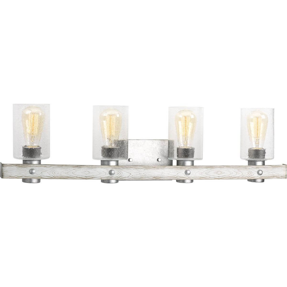 Progress Lighting P300126-141 Gulliver 4 Light 33 inch Bath Vanity Light in Galvanized with Clear Seeded Glass