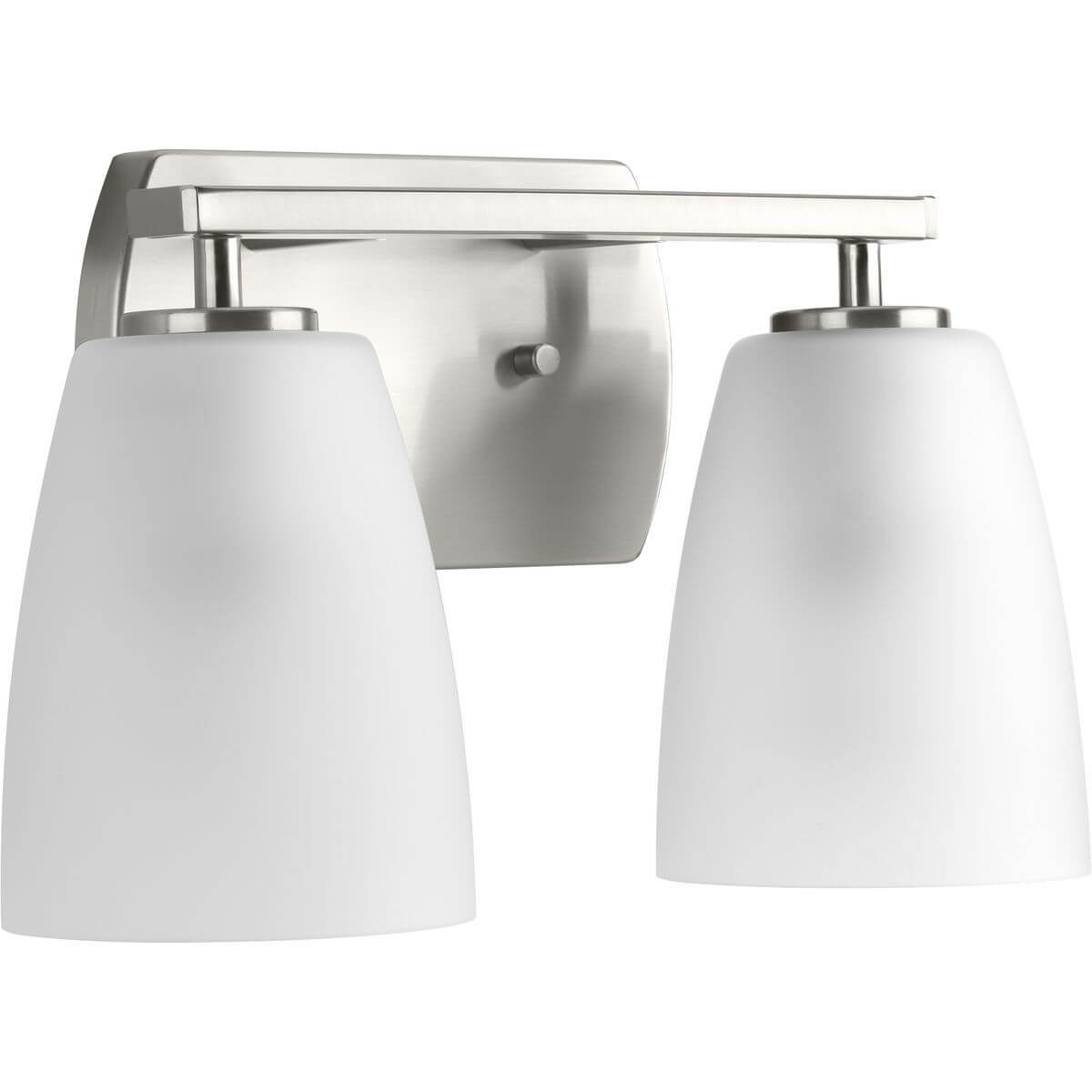 Progress Lighting Leap 2 Light 14 inch Bath Vanity Light in Brushed Nickel with Etched Glass P300132-009