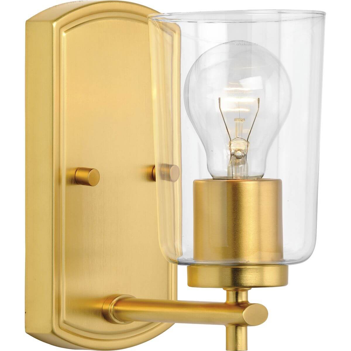 Progress Lighting Adley 1 Light 6 inch Bath Vanity Light in Satin Brass with Clear Glass P300154-012