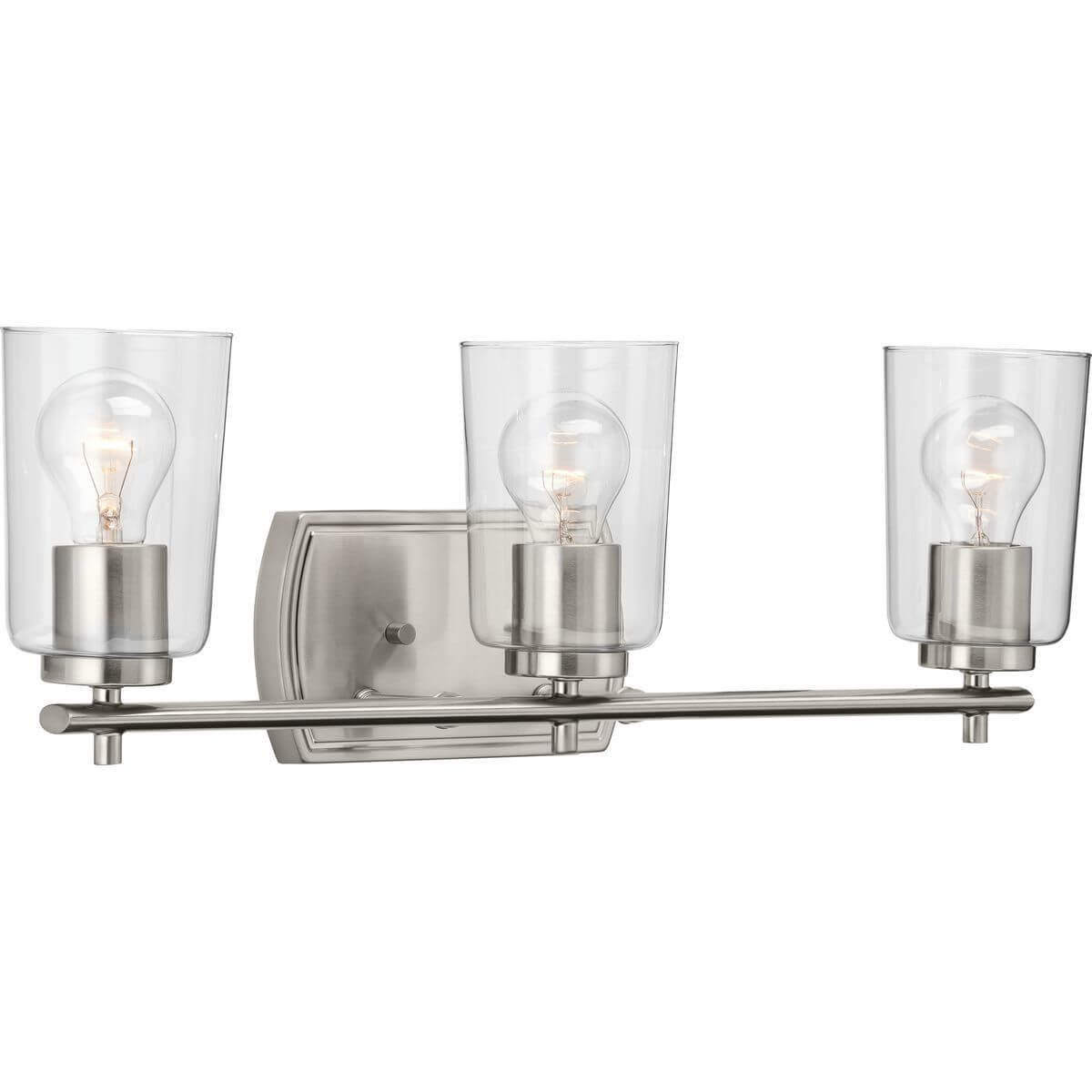 Progress Lighting Adley 3 Light 23 inch Bath Vanity Light in Brushed Nickel with Clear Glass P300156-009