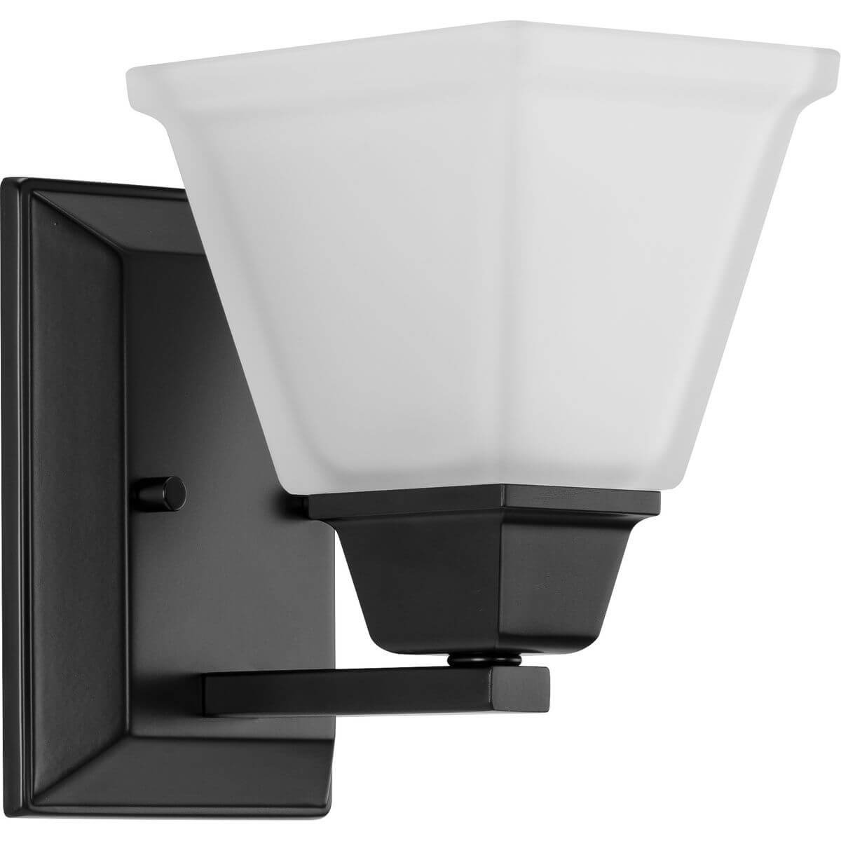 Progress Lighting Clifton Heights 1 Light 7 inch Bath Vanity Light in Matte Black with Etched Glass P300158-31M