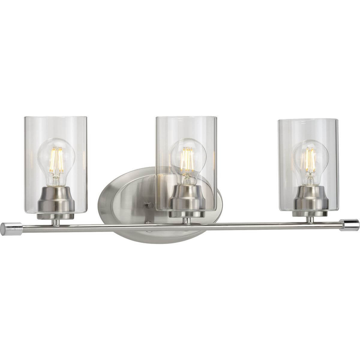 Progress Lighting Riley 3 Light 25 inch Bath Vanity Light in Brushed Nickel with Clear Glass P300278-009