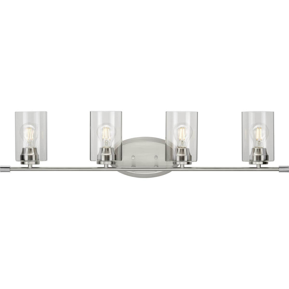 Progress Lighting Riley 4 Light 34 inch Bath Vanity Light in Brushed Nickel with Clear Glass P300279-009