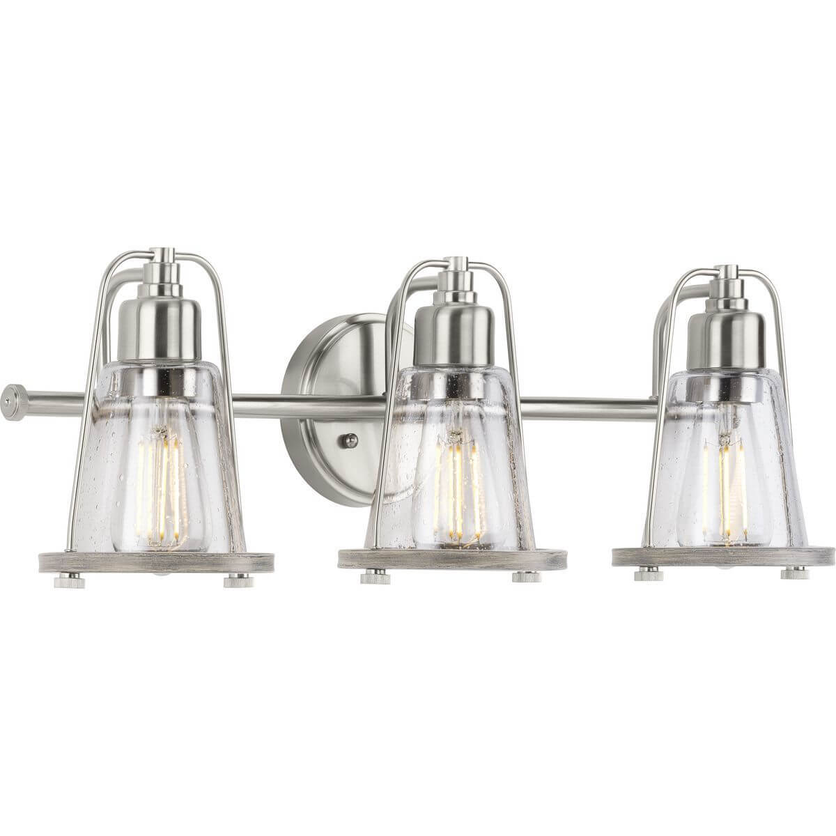 Progress Lighting P300297-009 Conway 3 Light 24 inch Bath Vanity Light in Brushed Nickel with Clear Seeded Glass