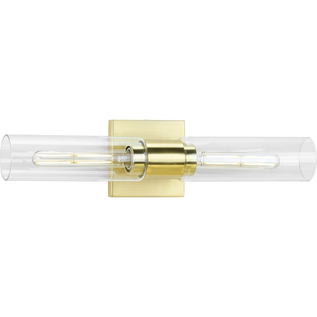 Progress Lighting Clarion 2 Light 20 inch Bath Vanity Light in Satin Brass with Clear Glass P300300-012