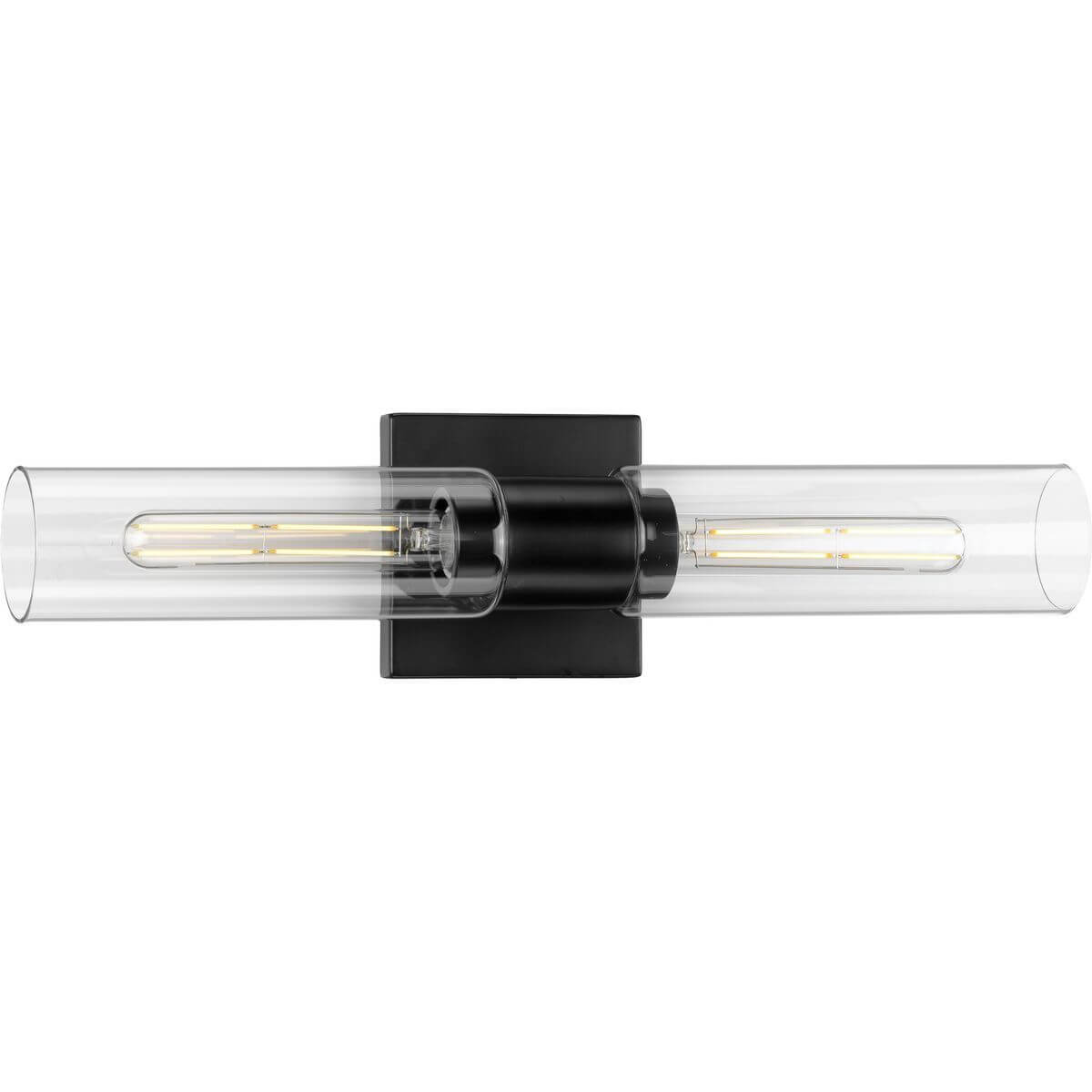 Progress Lighting Clarion 2 Light 20 inch Bath Vanity Light in Matte Black with Clear Glass P300300-031
