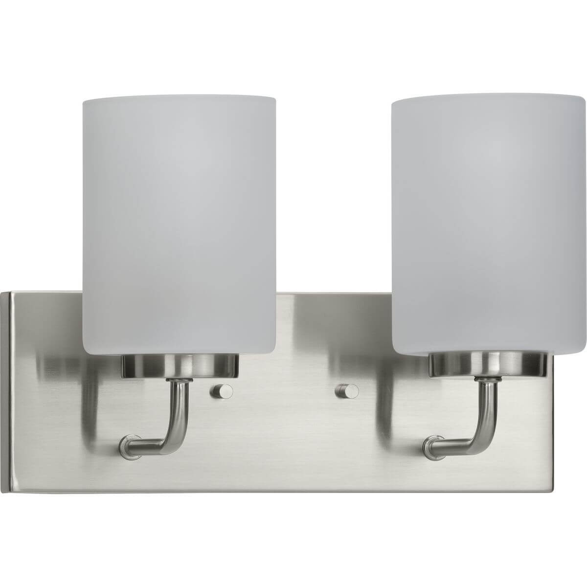 Progress Lighting Merry 2 Light 12 inch Bath Vanity Light in Brushed Nickel with Etched Glass P300328-009